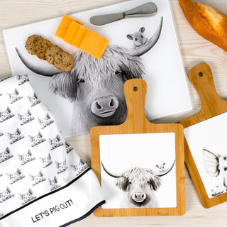 Highland Cow 7.5" Bamboo & Ceramic Tile Trivet