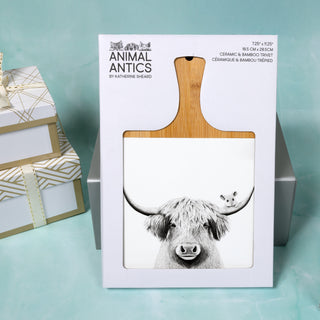 Highland Cow Bamboo & Ceramic Tile Trivet