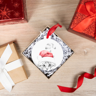 Cat 4" Ceramic Ornament