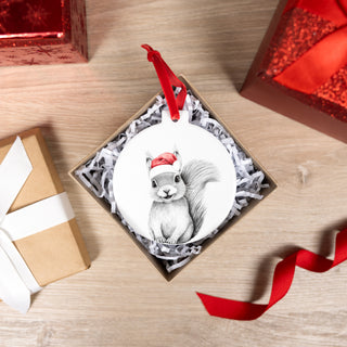 Squirrel 4" Ceramic Ornament