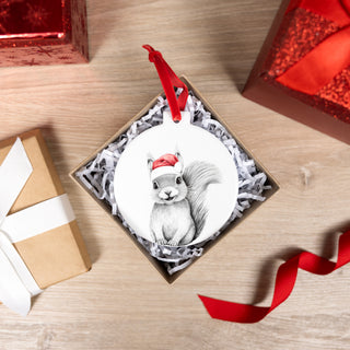Squirrel 4" Ceramic Ornament