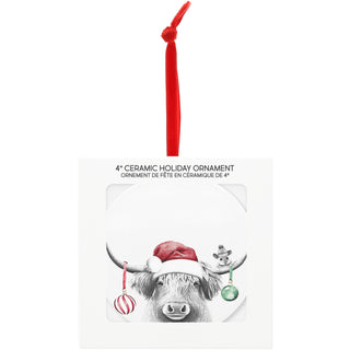 Highland Cow 4" Ceramic Ornament