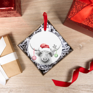 Highland Cow 4" Ceramic Ornament