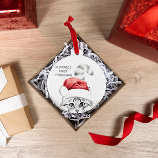 Purrfect 4" Ceramic Ornament
