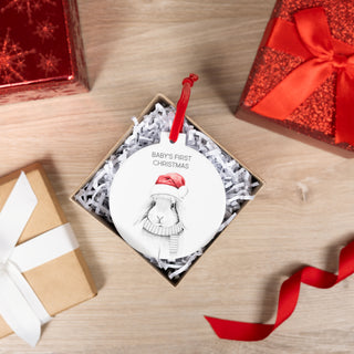 Baby's First Bunny - 4" Ceramic Ornament