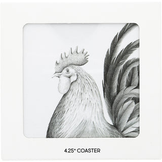 Rooster 4.25" Coaster