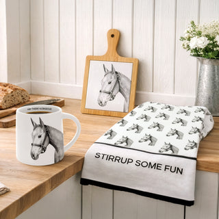Horse 7.5" Bamboo & Ceramic Tile Trivet