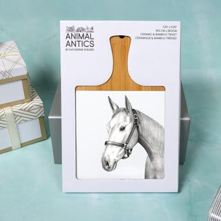 Horse 7.5" Bamboo & Ceramic Tile Trivet
