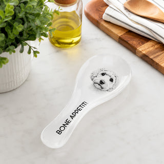 Bone Appetit! 9.25" Glass Spoon Rest