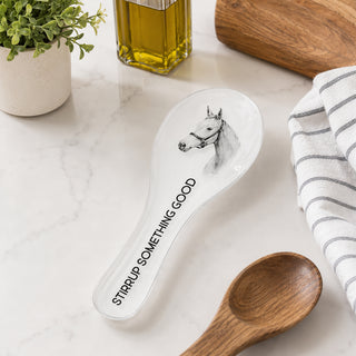 Stirrup 9.25" Glass Spoon Rest