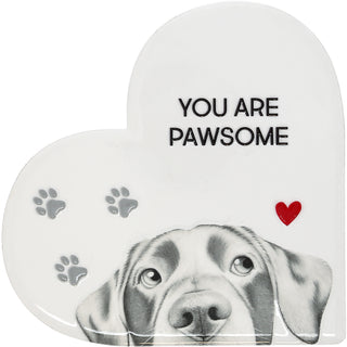 Pawsome 5" Ceramic Heart Plaque