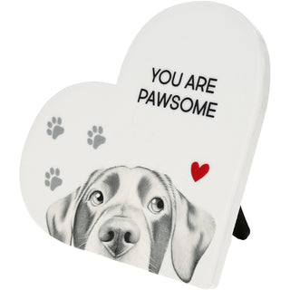 Pawsome 5" Ceramic Heart Plaque
