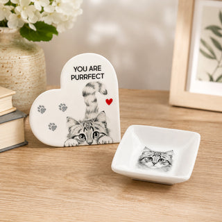 Purrfect 5" Ceramic Heart Plaque