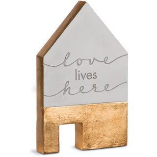 Love Lives Here 5" x 1" x 8" Cement House