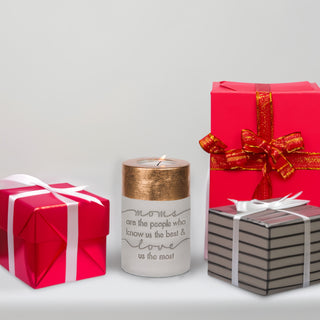 Mom 3" x 4.75" Cement Candle Holder