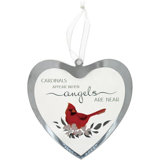 Cardinals Appear 4.75" Mirrored Glass Ornament