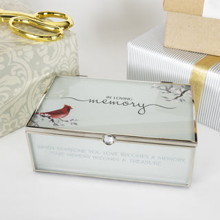 In Loving Memory 6" x 3.5" Glass Keepsake Box