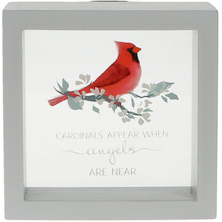 Cardinals Appear 5" x 5" Framed Glass Plaque