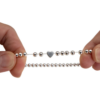 Forever In My Heart Silver Plated - Beaded Stretch Bracelet