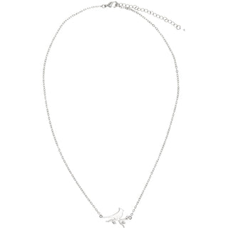 Cardinals Appear 16.5"-18.5" Silver Plated Necklace with Cubic Zirconia Stones