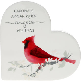 Cardinals Appear 5" Ceramic Heart Plaque