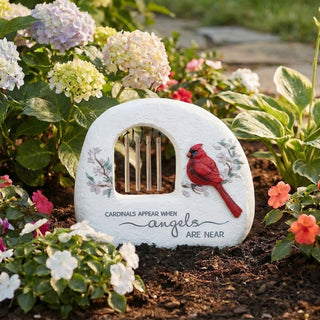 Cardinals Appear 7.5" Garden Stone Wind Chimes
