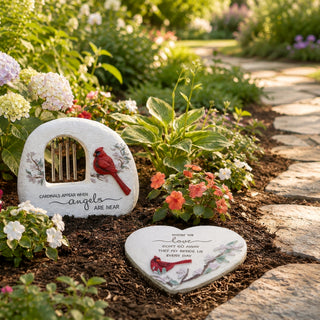 Cardinals Appear 7.5" Garden Stone Wind Chimes