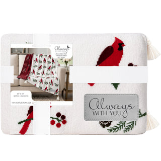 Holly & Berries 50" x 60" Knit Blanket