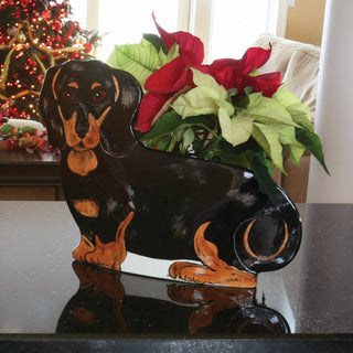 Macy - Dachshund 9.5" x 12" Dog Planter Vase
