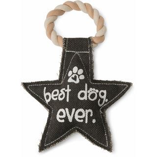 Best Dog Ever 9.5" Canvas Dog Toy on Rope