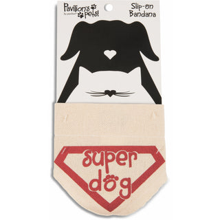 Super Dog 7" x 5" Canvas Slip on Pet Bandana