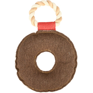 Dog and a Donut 10.75" Canvas Dog Toy on Rope