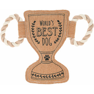 World's Best Dog 11.25" Canvas Dog Toy on Rope