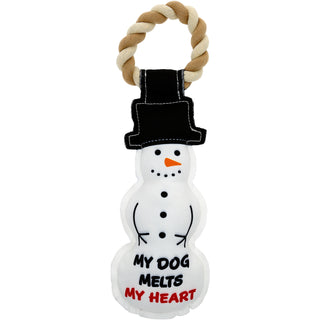 Melts My Heart 12" Canvas Dog Toy on Rope