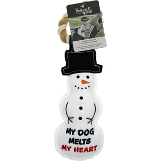 Melts My Heart 12" Canvas Dog Toy on Rope