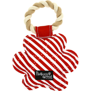 Happy Paw-lidays 9" Canvas Dog Toy on Rope