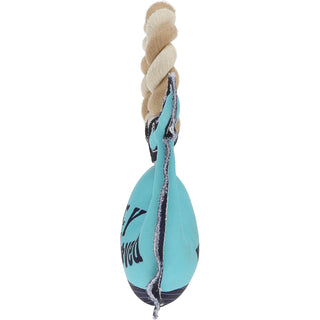 Whale-y Loved 8" Canvas Dog Toy on Rope