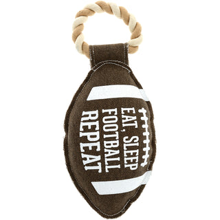 Football 12.75" Canvas Dog Toy on Rope