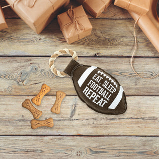 Football 12.75" Canvas Dog Toy on Rope