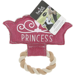Princess 8.25" Canvas Dog Toy on Rope