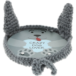 Dog Lover Crochet Coaster Dish & Earring Set