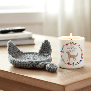 Dog Lover Crochet Coaster Dish & Earring Set