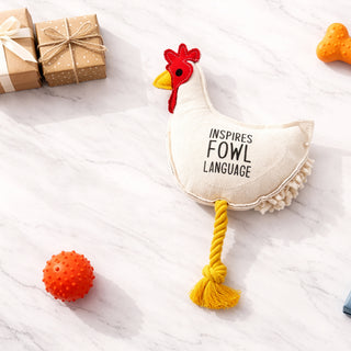 Fowl 8" Dog Toy on Rope