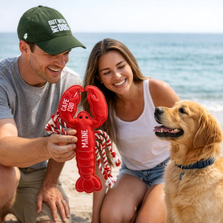 Maine Lobster 12" Dog Toy on Rope