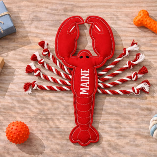 Maine Lobster 12" Dog Toy on Rope
