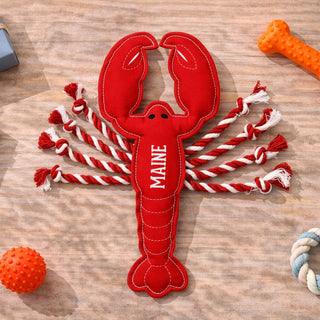 Maine Lobster 12" Dog Toy on Rope