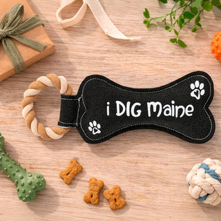 Maine Dog Bone 12" Dog Toy on Rope