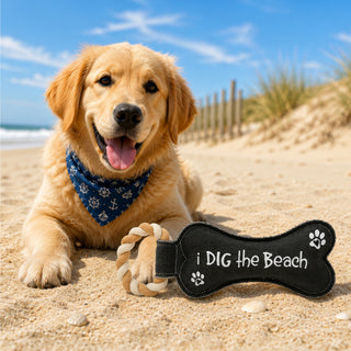 Dig the Beach 12" Dog Toy on Rope