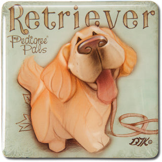 Golden Retriever 2.5" Square Magnet with Easel Back