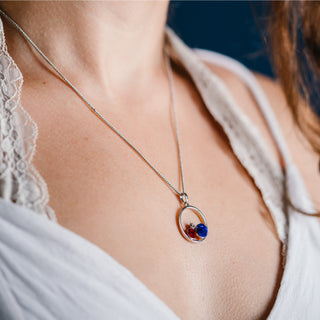 America Strong 16" - 18" Rhodium Plated Crystal Necklace